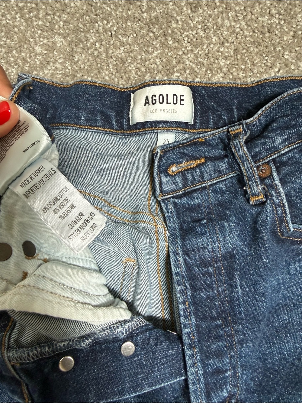 Agolde Riley Long Button-Fly Jeans - Picture 3 of 7
